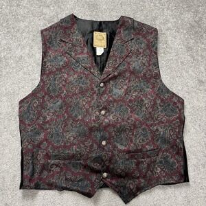 Wah Maker True West Outfitter Western Frontier Vest Paisley Wedding Medium USA